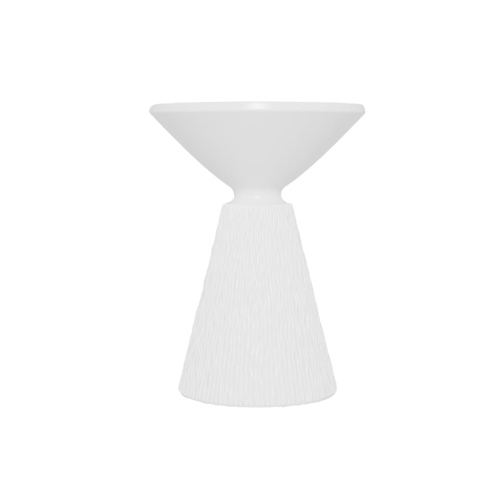 Table d’appoint design en magnésie blanc immaculé