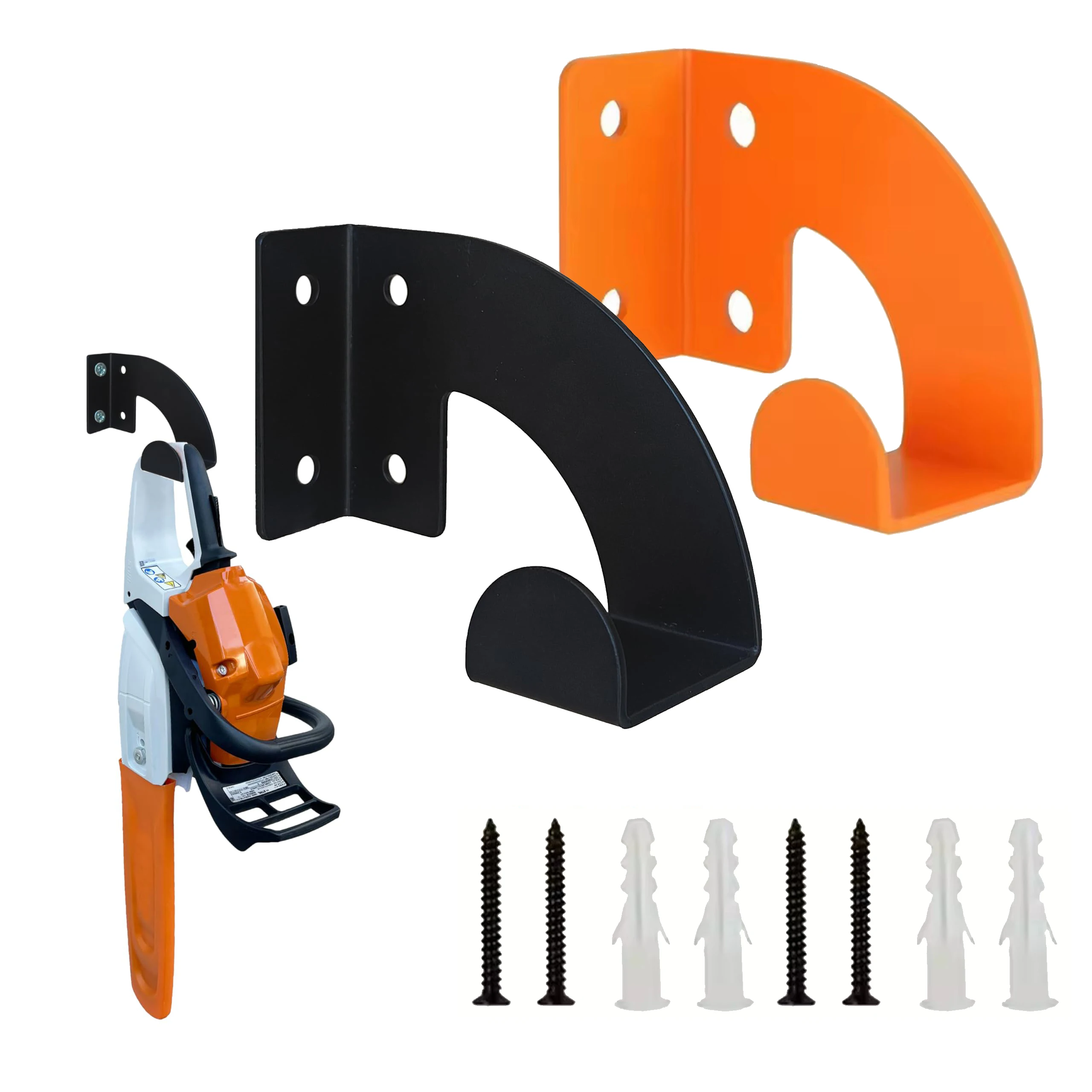 Portautensili 1/2, supporto da parete per motosega Gancio per motosega resistente Organizzatore per montaggio a parete Portautensili in metallo per officina Garage Giardino