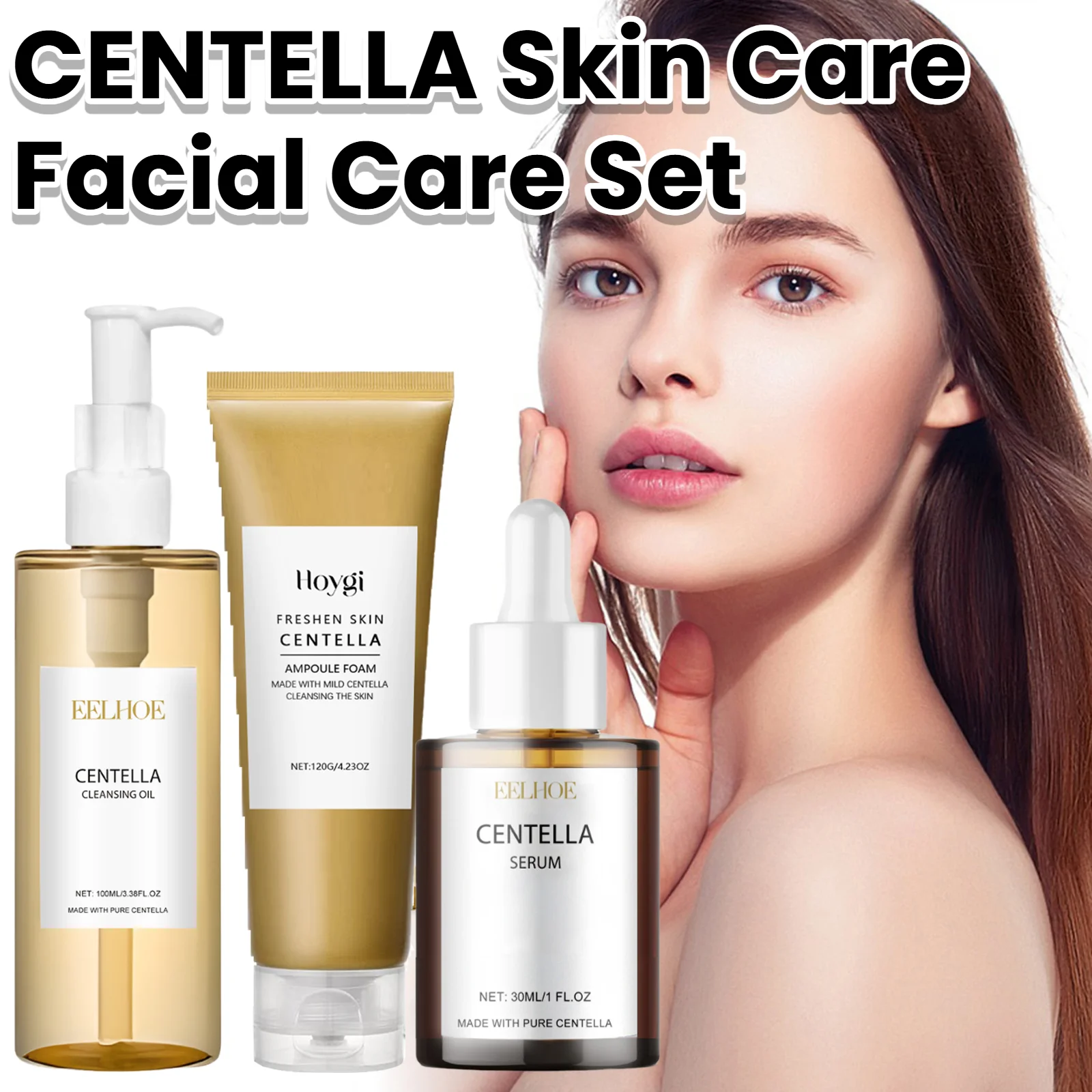 Centella Cura del viso Combo Olio struccante lenitivo delicato Centella Detergente Centella Set di siero Centella per pelli sensibili Cura quotidiana