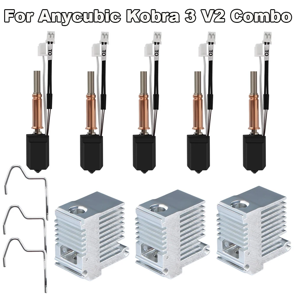 Upgrade Hotend Kit für Anycubic Kobra 3 V2 Combo 3D Drucker Druckkopf Bimetall Heatbreak Keramik Heizstab für Kobra 3 Combo Image