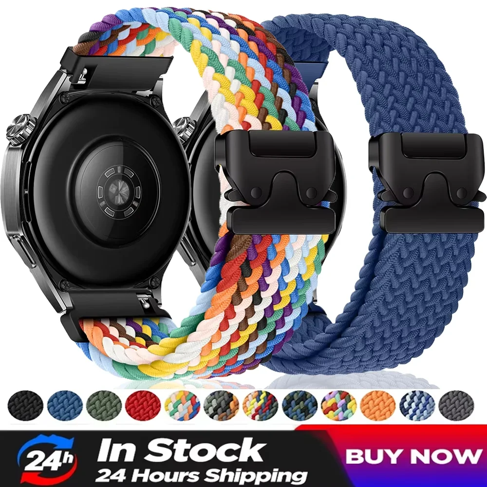 20 mm 22 mm geflochtenes Nylon-Schlaufenarmband für Huawei Watch 5 GT6 Pro GT6 GT5-4-3-2 46 mm Armband Samsung Watch 7 6 5 4 40 mm 44 mm Correa Image