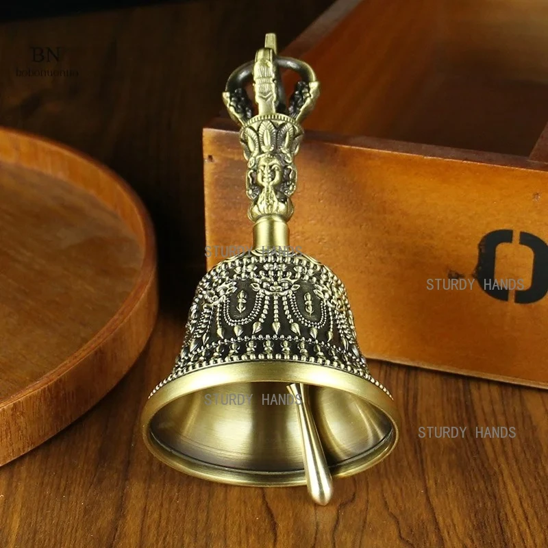 Nepal Messing tibetische Glocke handgemachte Vajra Glocke und Stößel Set buddhistische tibetische Glockenspiel Meditation Werkzeug Sound Healinstrumente