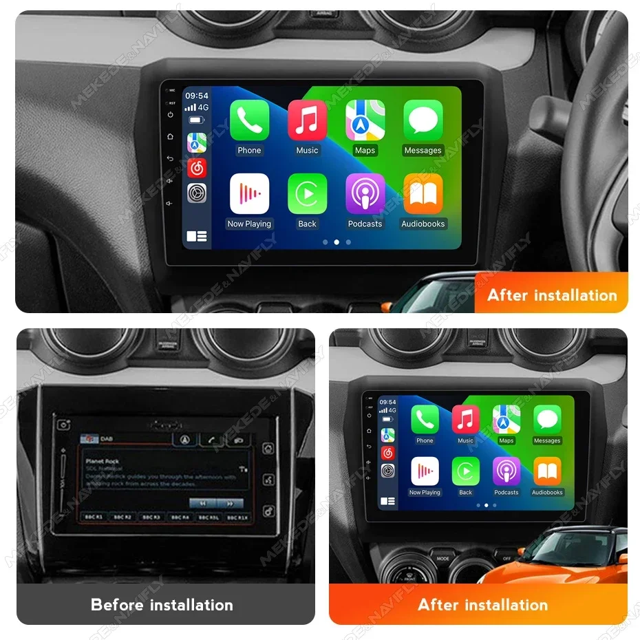 Android 14 Autoradio für Suzuki Swift 2017 2018 2019, kabelloses Carplay, IPS, Multimedia-Video-Player, Navigation, GPS, Stereo-Empfänger Image