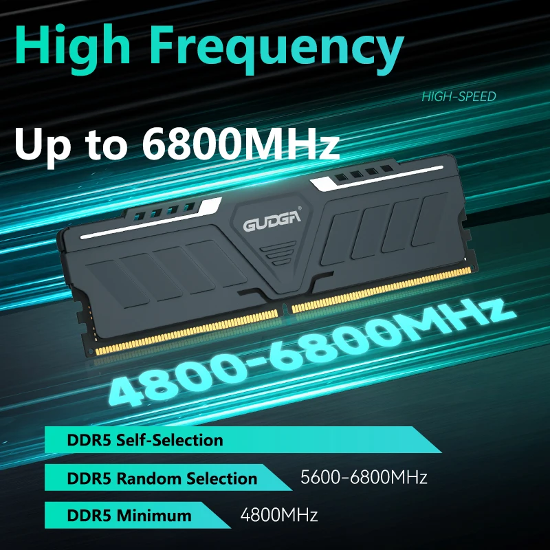 GUDGA DDR5 Desktop-Speicher RAM 8 GB 16 GB 32 GB 4800 MHz 5600 MHz 6400 MHz DIMM mit Aluminium-Kühlkörper für Desktop-Computer PC Image