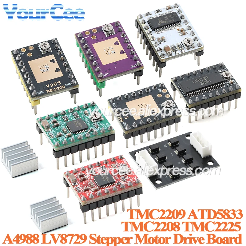 Schrittmotor Ultra-leises Antriebsmodul A4988 TMC2209 ATD5833 TMC2208 LV8729 TMC2225 TMC5160 DRV8837 für 3D-Druckerzubehör Image