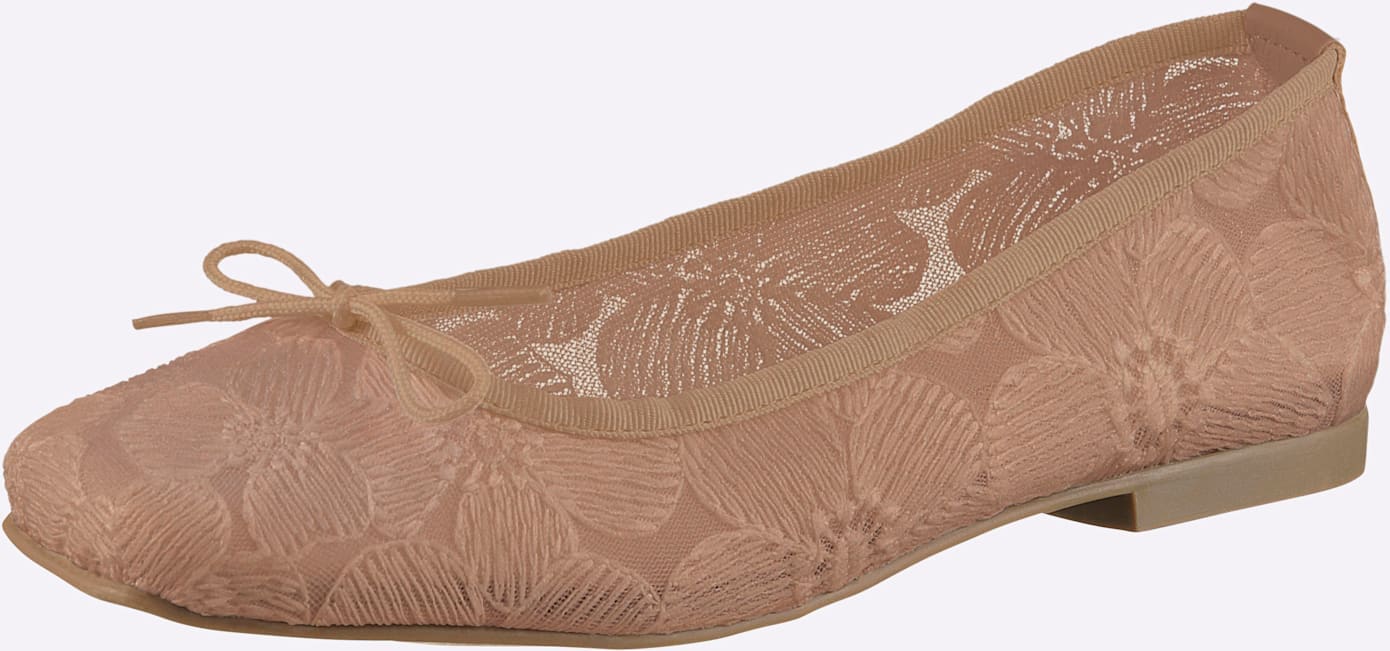 Ballerina HEINE, Damen, Gr. 36, nude, Textil, Schuhe Ballerina