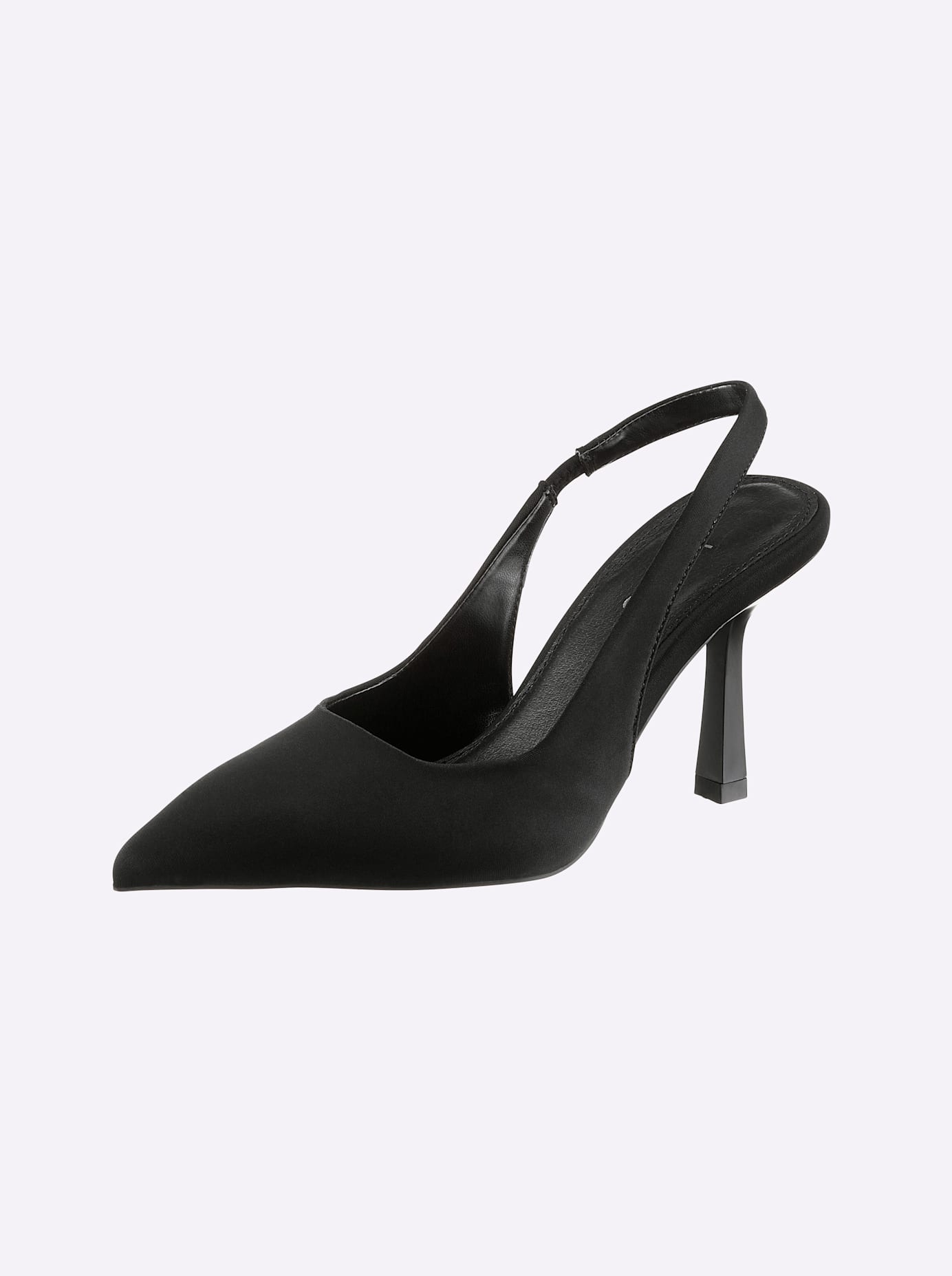 Slingpumps HEINE, Damen, Gr. 38, schwarz, Textil, Schuhe Slingpumps