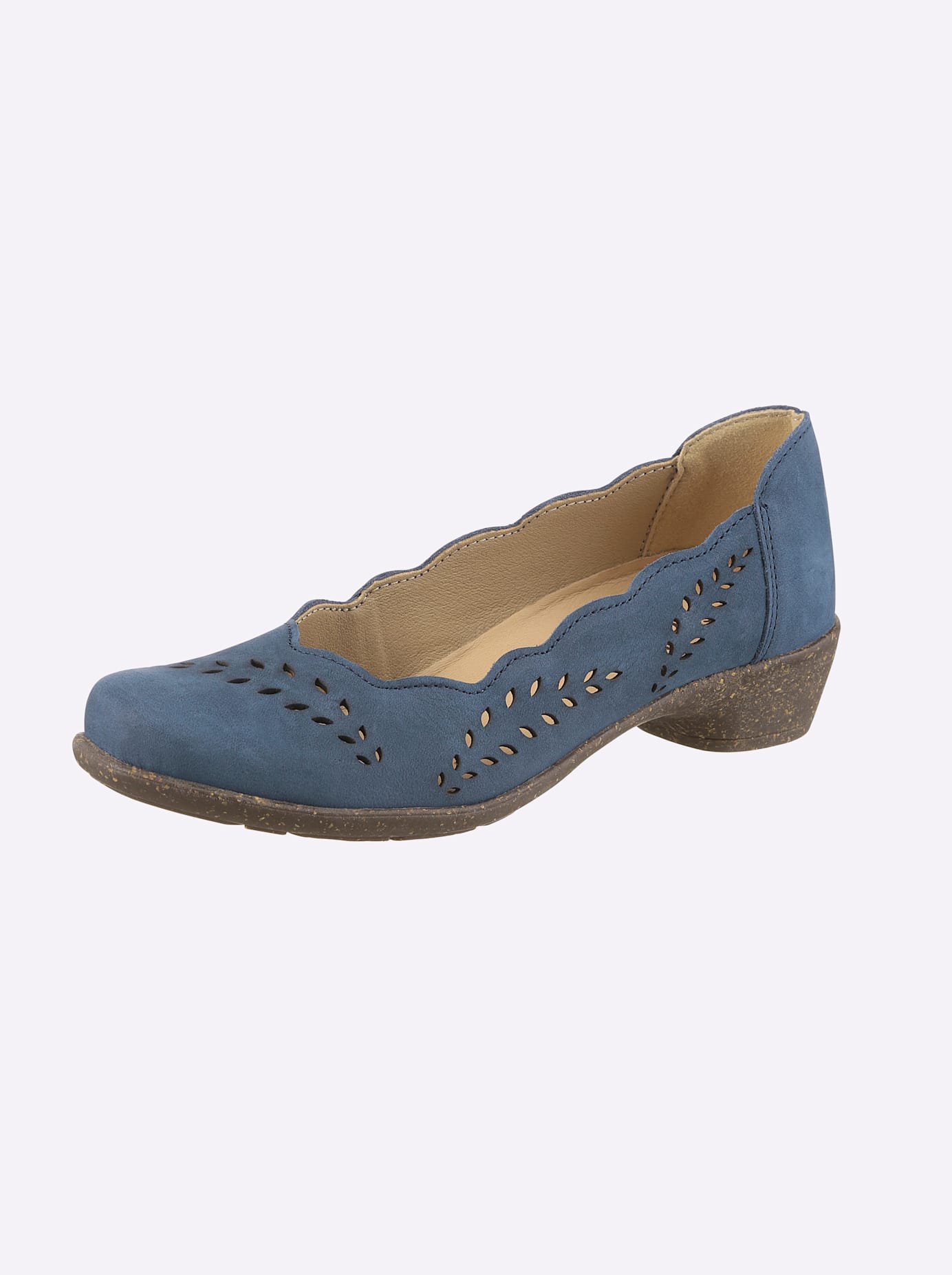 Pumps CASUAL LOOKS, Damen, Gr. 36, jeansblau, Nubukleder, Schuhe Pumps