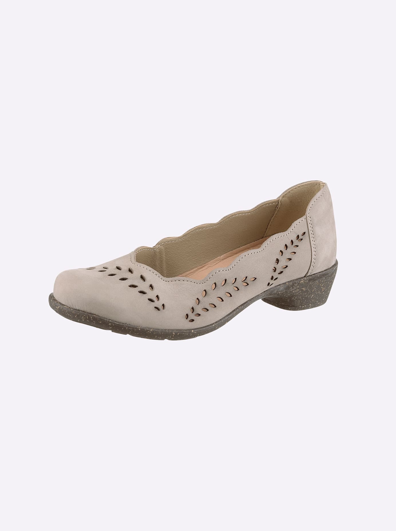 Pumps CASUAL LOOKS, Damen, Gr. 42, beige, Nubukleder, Schuhe Pumps