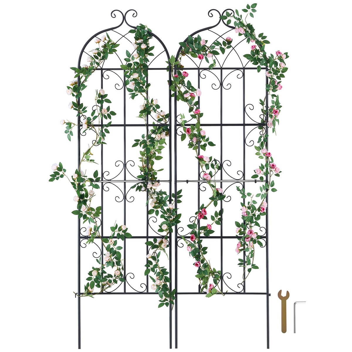UIMOSO Garden Trellis for Climbing Plants, Rustproof Metal Garden Flower Trellis, Outdoor Climbing Rose Trellis