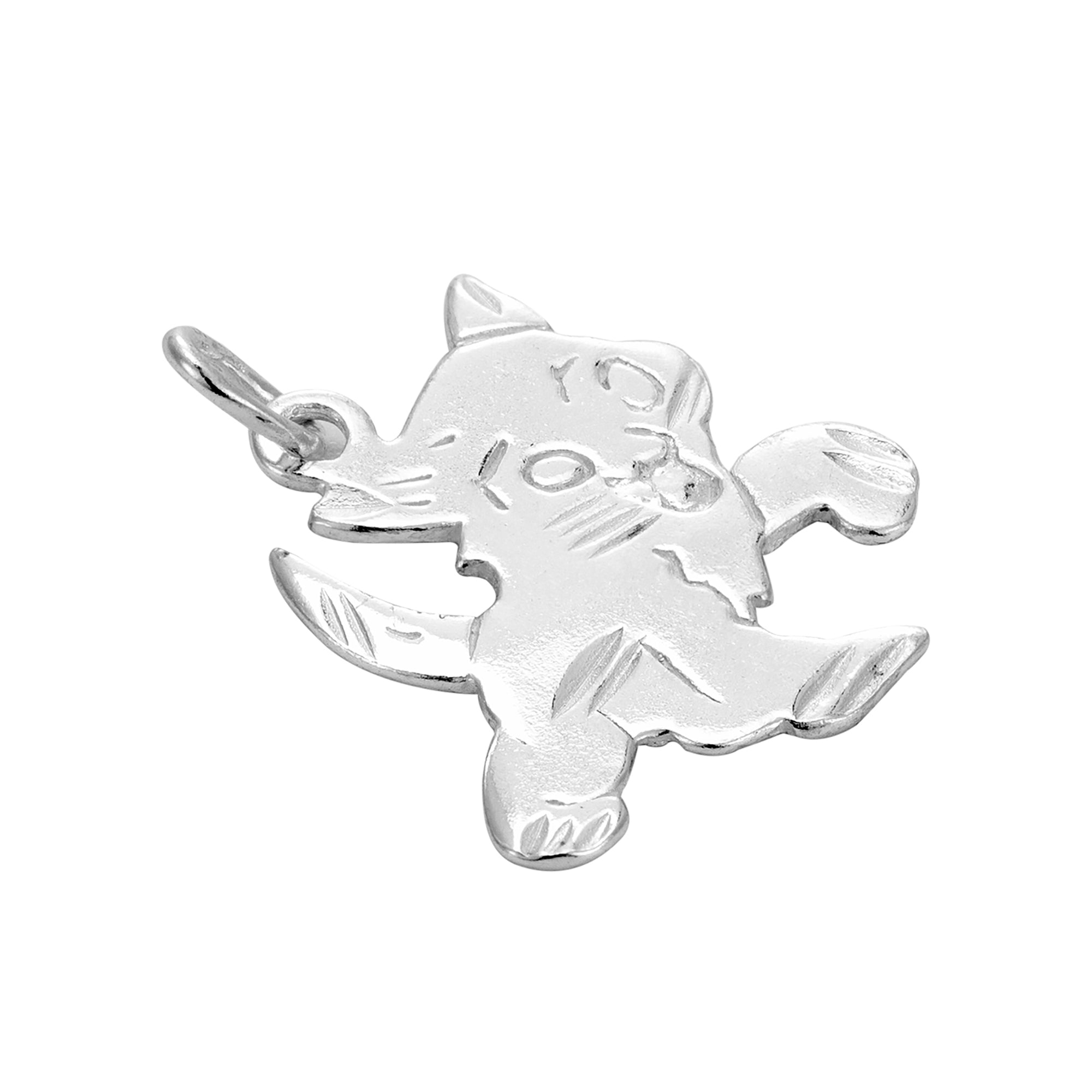 Seol+gold Womens Sterling Silver Engraved Cat Charm - One Size | Seol+gold Sale | Discount Designer Brands