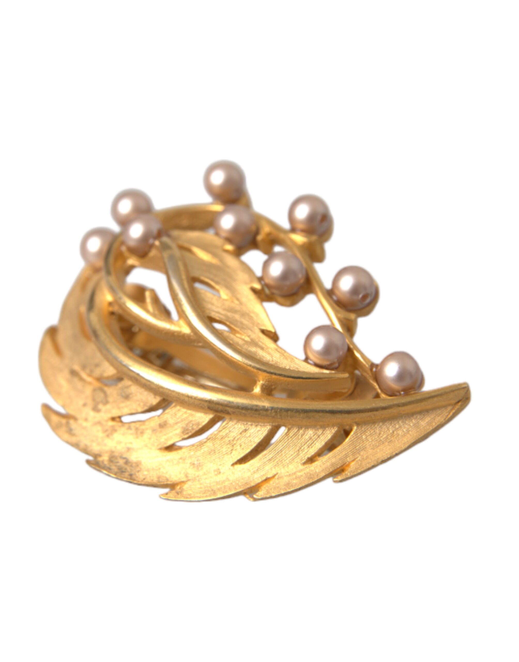 Goldene Messingblatt-verzierte Schmuckbrosche Haarnadel Image