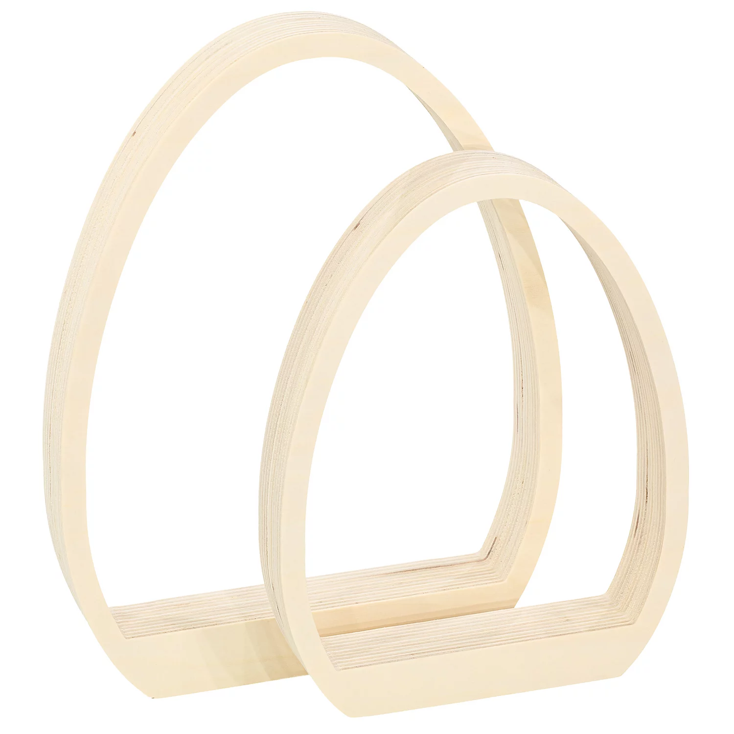 Eier aus Holz, 24,5 cm und 30 cm, 2 Stück