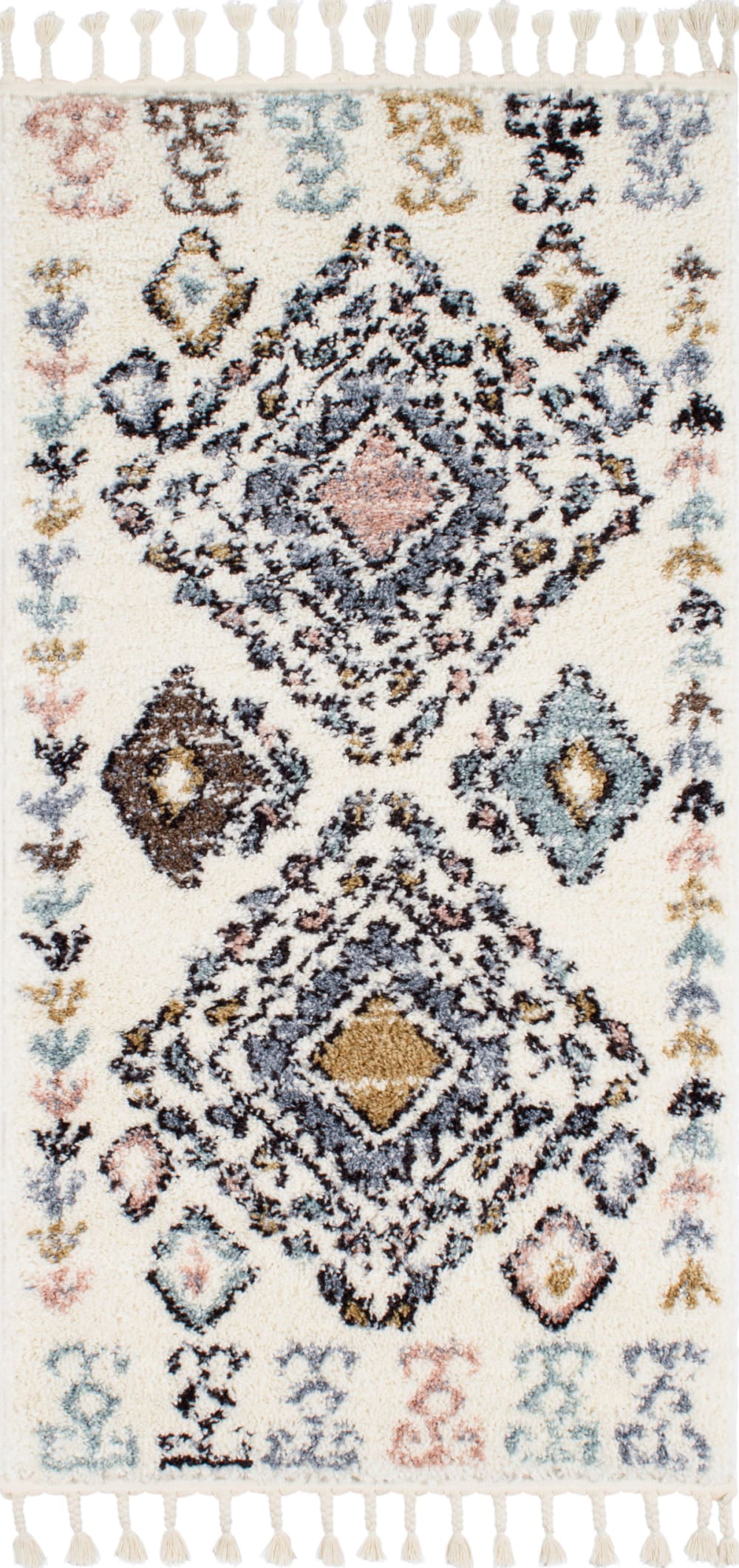 Tapis de couloir berbere crème 80x150 style ethnique