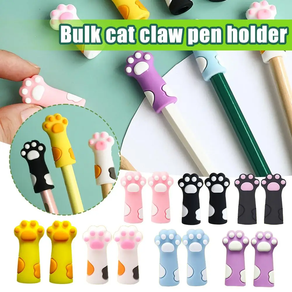 Schöne Katzenpfoten-Bleistiftkappe, niedliche Stiftaufsätze, Abdeckungen, Stopper, Zubehör, Verlängerungsschutz, Schulbleistift ﻿ Nadeln Silikon Poin Q6V8 Image