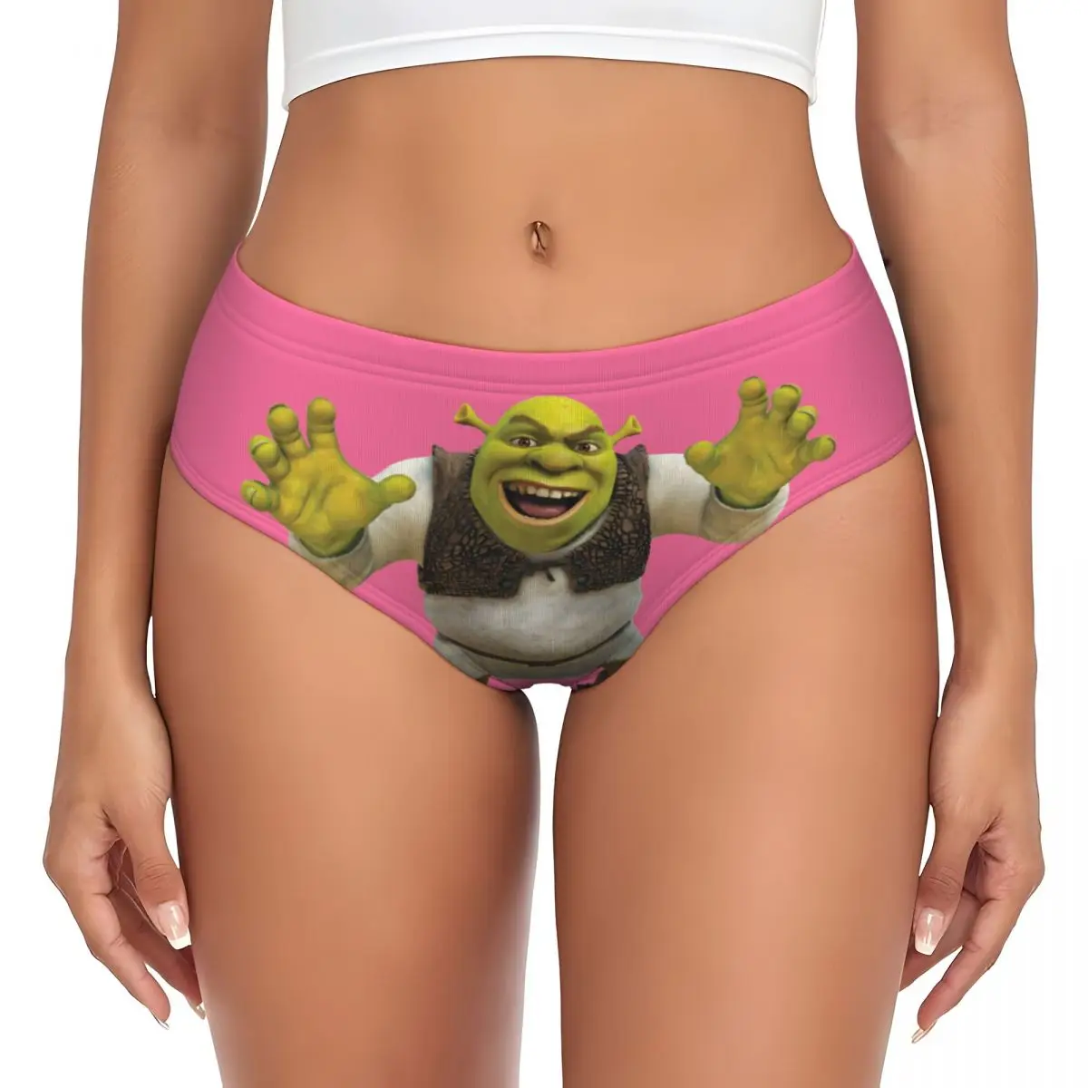 Benutzerdefinierte Shrek Smile Slips Unterwäsche Damen atmungsaktive Stretch Höschen Image