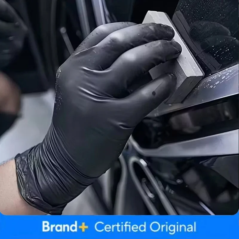 10–100 Stück Handschuhe, latexfrei, schwarzes Nitril-PVC-Handschuhe, Hausarbeit, Reinigung, Auto, Industrie, Gartenarbeit, Haustierpflege, Kochen Image