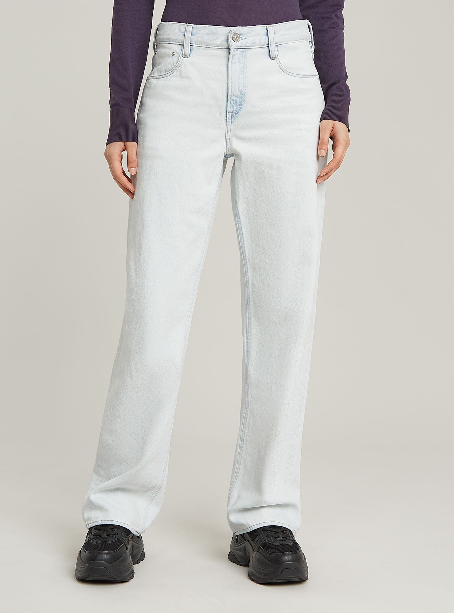 5-Pocket-Jeans G-STAR "Judee Loose Jeans", Damen, Gr. 24, Länge 30, beached faded clifton blau, Obermaterial: 25% Baumwolle, Jeans 5-Pocket-Jeans