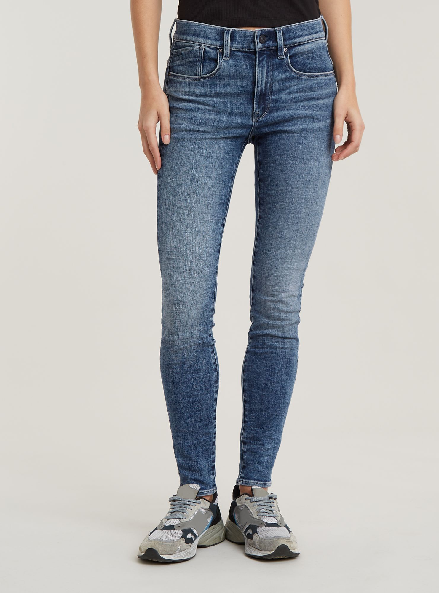 5-Pocket-Jeans G-STAR "Lhana Skinny Jeans", Damen, Gr. 23, Länge 28, faded cascade, Obermaterial: 65% Baumwolle, 27% Baumwolle, 6% Elastomultiester, 2% Elasthan, Jeans 5-Pocket-Jeans