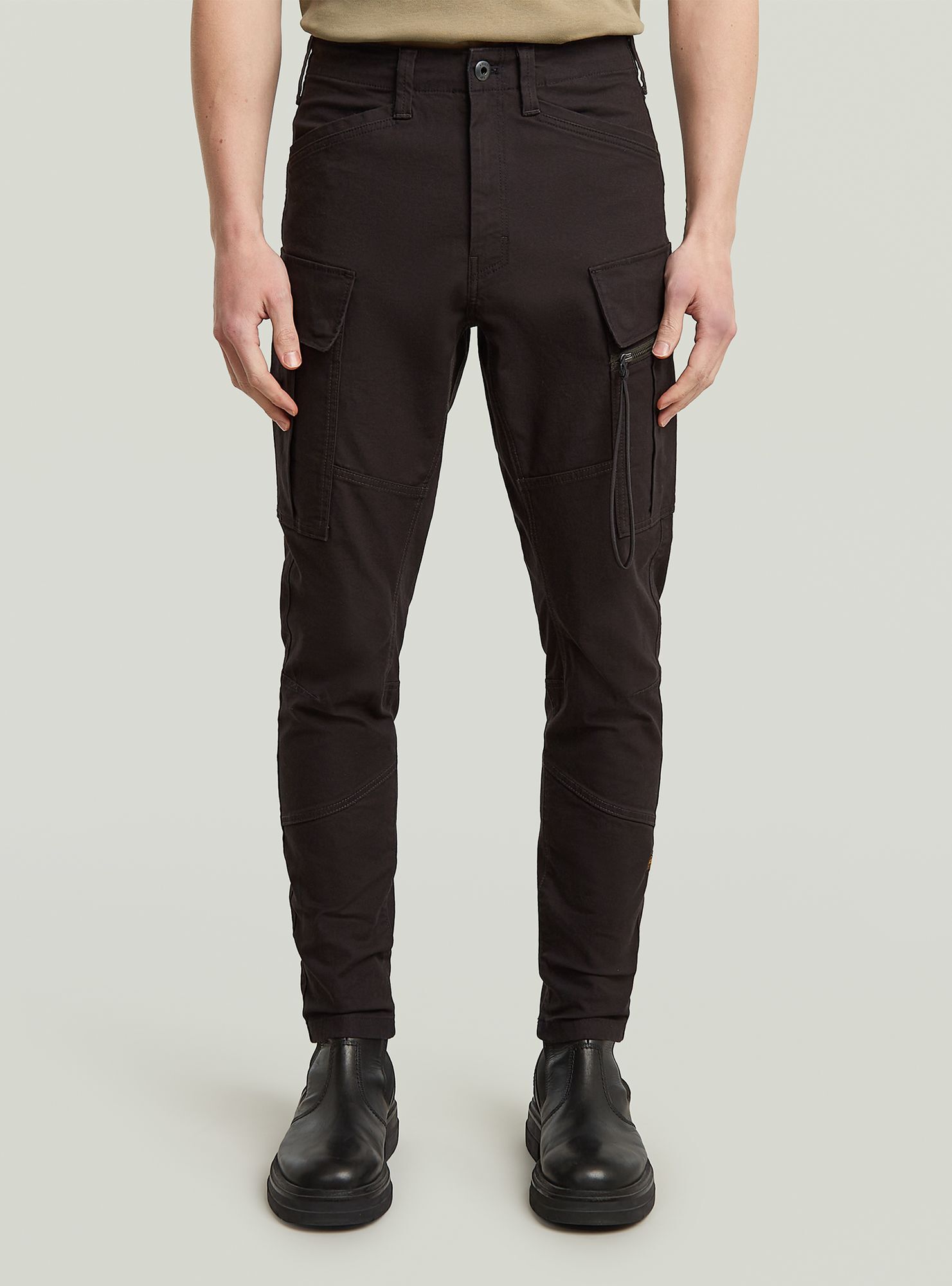 Cargohose G-STAR "Zip Pocket 3D Skinny Cargohose 2.0", Damen, Gr. 34, Länge 32, dk schwarz, Obermaterial: 50% Baumwolle, 48% Baumwolle, 2% Elasthan, Hosen Cargohose