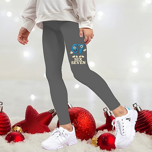 Mädchen 3D Grafik 67 Hose Leggings Frühling Herbst Niedlich Streetwear Basic Kinder 4-12 Jahre Outdoor Urlaub Lässig Schlank Image
