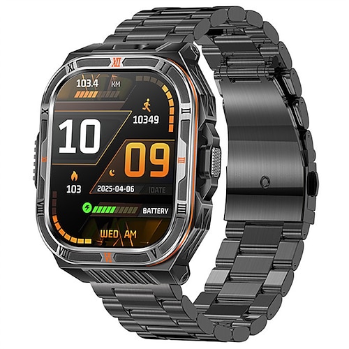 ht38 Outdoor-Sport-Smartwatch, 2,01 Zoll, Bluetooth, Telefonie, KI-Sprachsteuerung, Sport- und Fitnessfunktionen, Kompass, LED-Taschenlampe