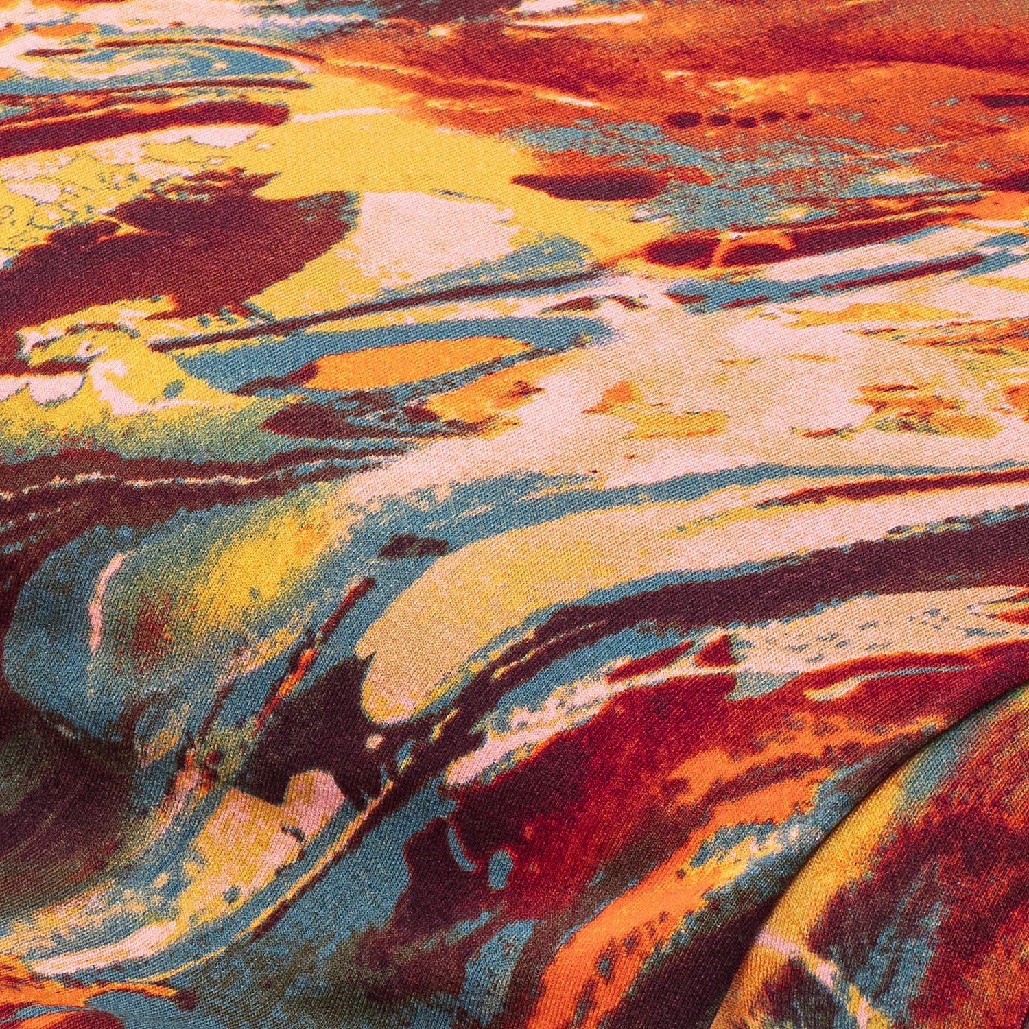 Viskose-Jersey Modern, senf/terra/petrol Image