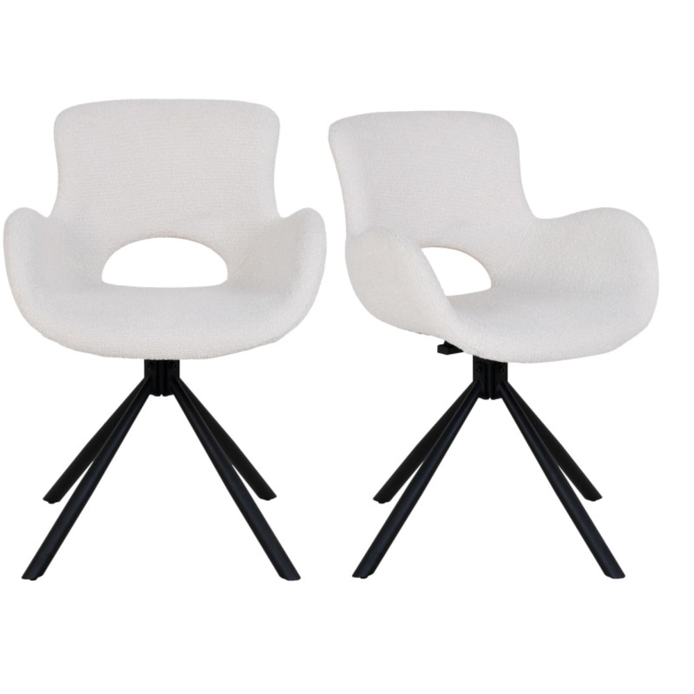 Set di 2 sedie girevoli a 360° ecrù