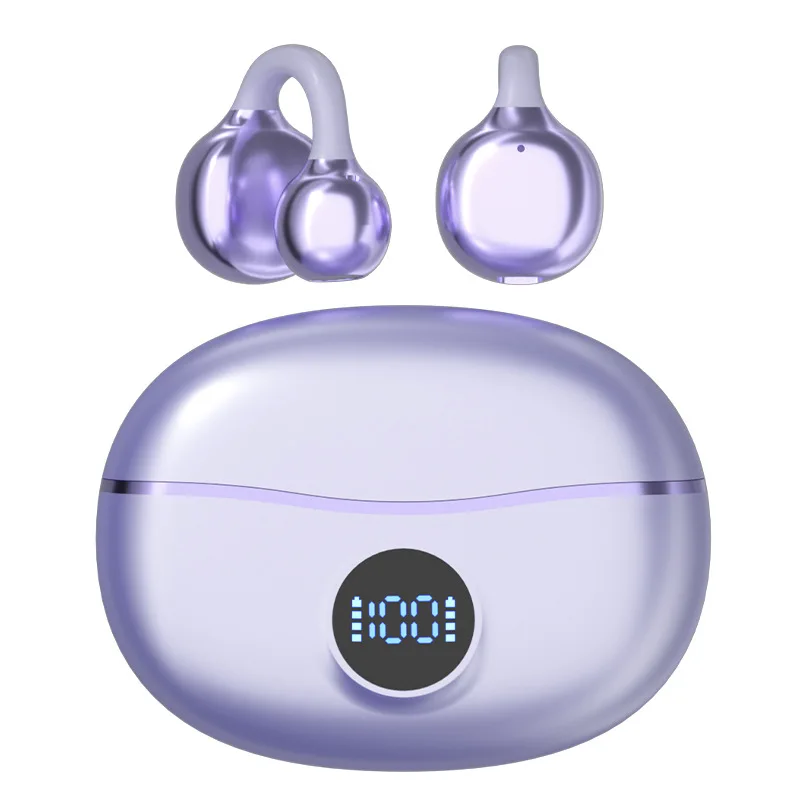 Clip-on-Ohrhörer, offenes Ohr, kabellose Bluetooth 5.4-Kopfhörer mit Mikrofon, 50 Stunden Wiedergabe, Geräuschunterdrückung, bequeme Sport-Ohrhörer Image