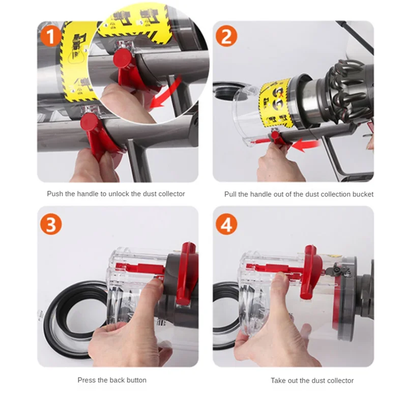 A24R Ersatzzubehör Teilesatz für Dyson V11 V15 SV14 SV15 SV22 Staubsaugeraufsätze Staubbehälter + HEPA-Filter + Schalter B Image