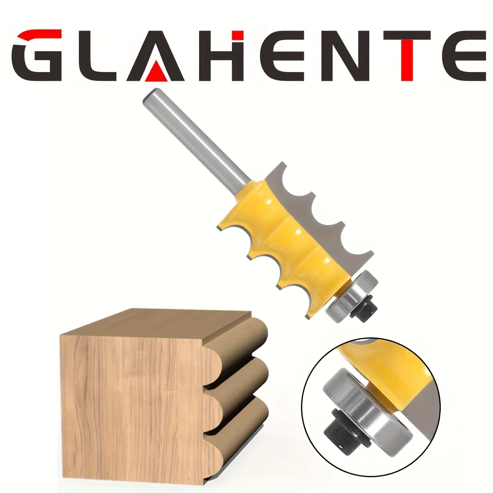 ‌ 1-teiliger 1/4-Zoll-Schaft-Fräser mit drei Perlen – dekorative Holzverkleidung und CNC-Gravur mit Nuten-Design ‌ Image