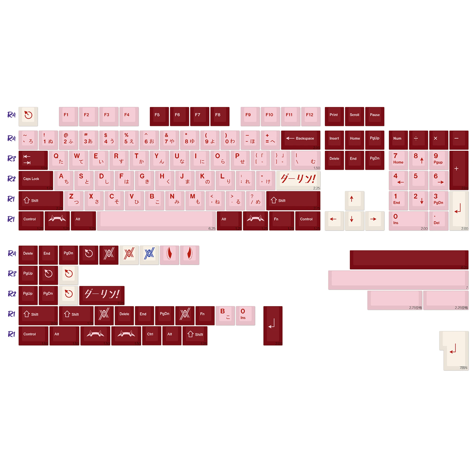 143 Tasten/Set Retro GMK Darling Tastenkappen Japanische PBT Cherry Profile Tastenkappe für MX Switches 60 Gaming mechanische Tastatur Tastenkappen Image
