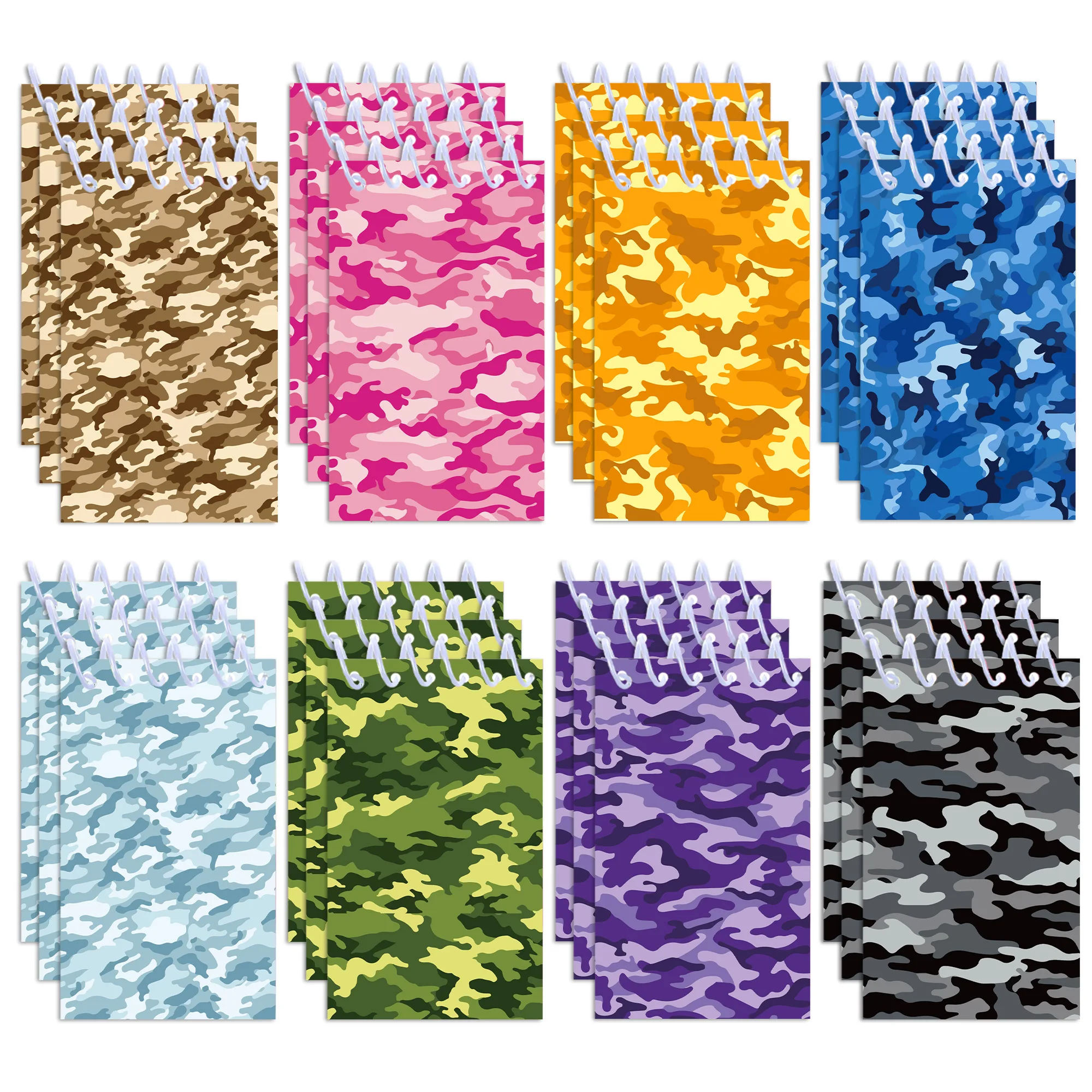 8/16/24 stücke Camouflage Spirale Tasche Notebook Tragbare Mini Memo Pad Spule Broschüre Kinder Geschenke Büro Schule tagebuch Party Liefert Image