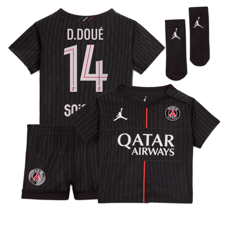 PSG x Jordan Mini-Viertesausrüstung 2025-26 - Baby mit Aufdruck D.Doué 14 Image