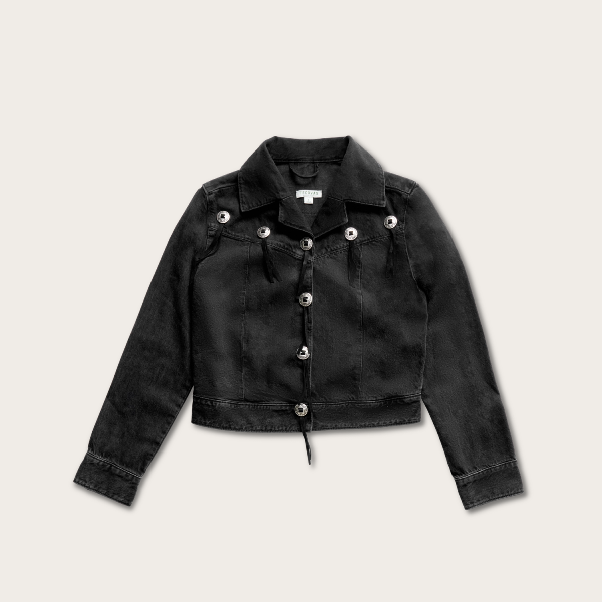 Tecovas Women's Rodeo Concho Denim Jacket, Black, Size Small