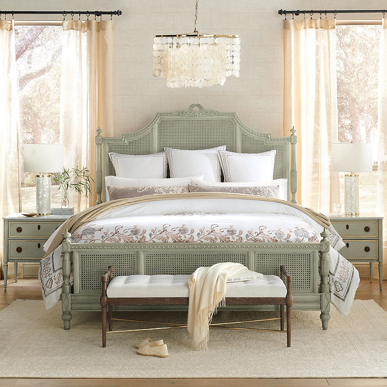 Beauvier/Etienne Bedroom Set in French Patina - Queen, Bed, Two Nightstands - Frontgate
