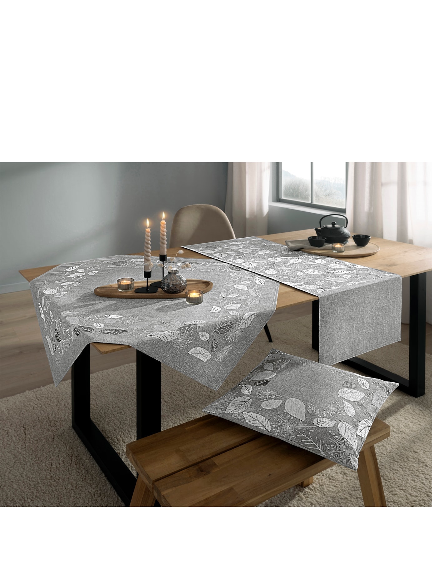 Tischdecke Gr. 3, hellgrau, B:40cm L:140cm, Tischdecken, Tischdecke Image