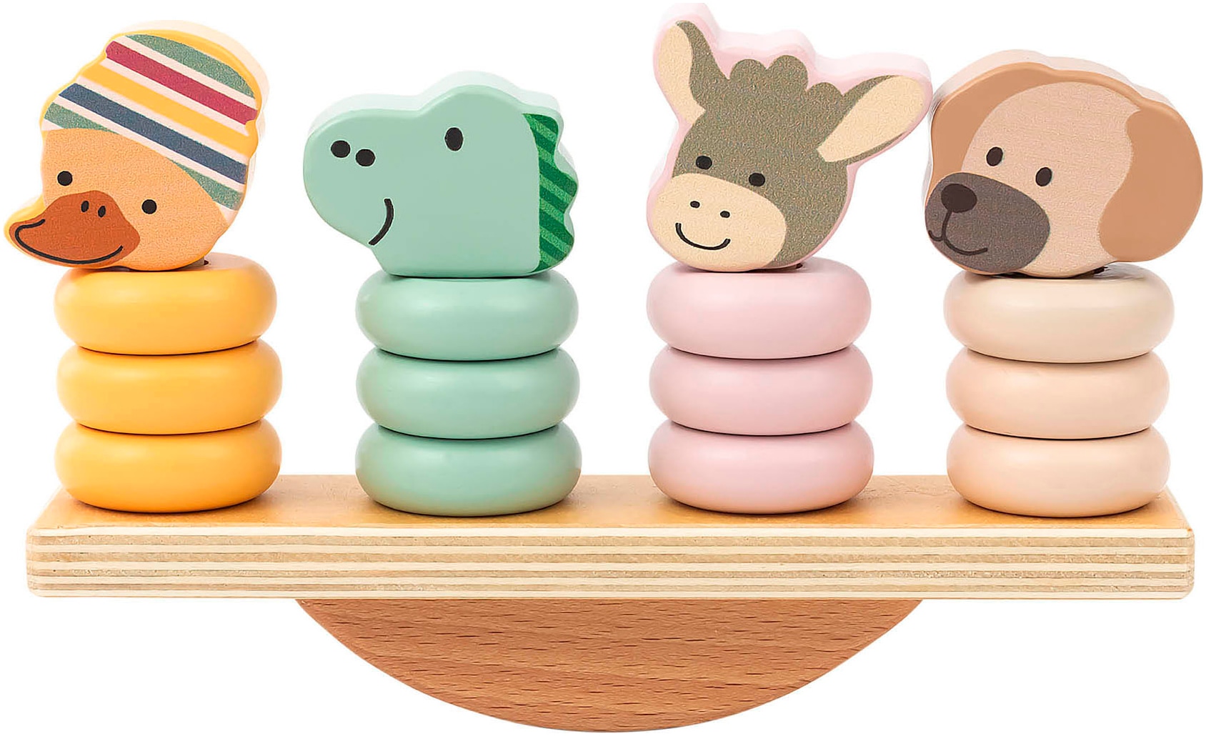 Stapelspielzeug STERNTALER "Balancierspiel Holz", natur, Stapelspielzeug, BabyB:17cm H:11cm T:4cm, Holz, FSC - schützt Wald, B:17cm H:11cm T:4cm