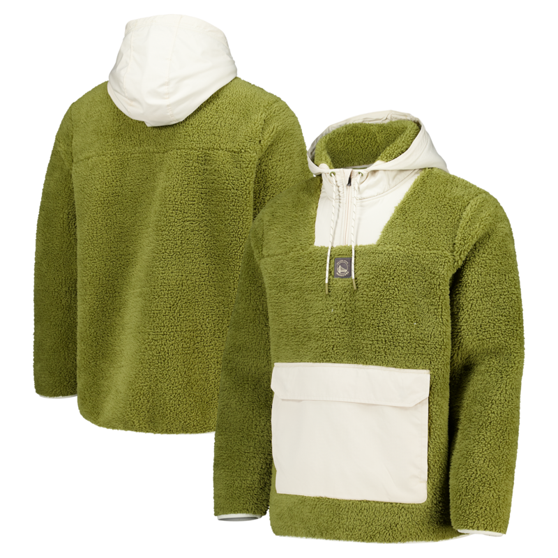 Golden State Warriors Elements Micro Fleece Hooded Quarter Zip – Safari – Herren Image