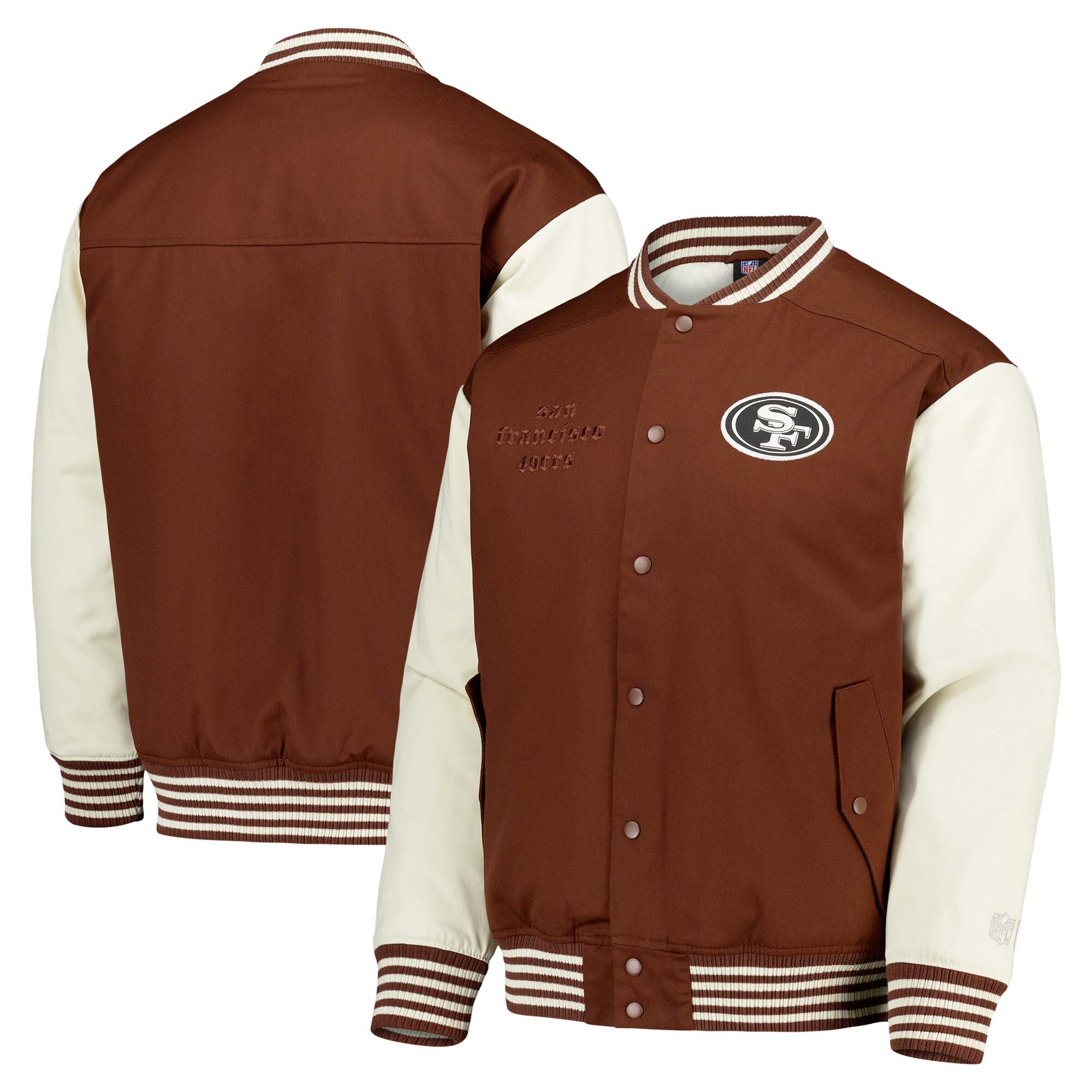 San Francisco 49ers Elements Varsity Jacke - Cappucino - Herren Image