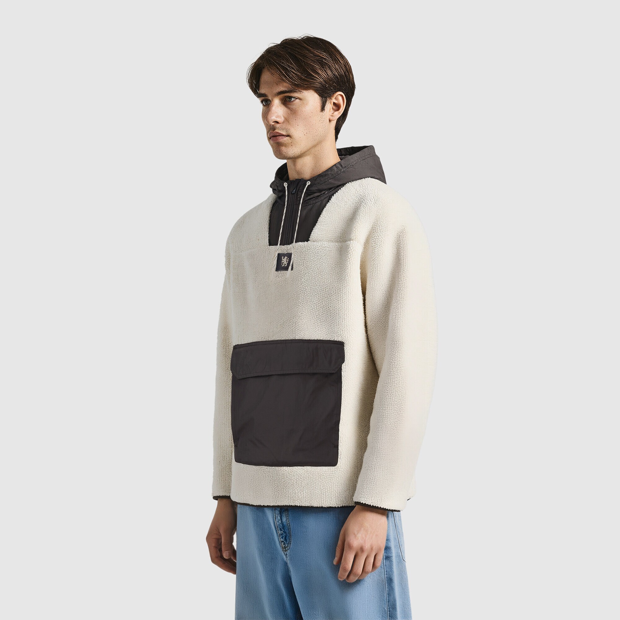 Chelsea Elements Microfleece Kapuzenpullover mit Viertelreißverschluss – Whitecap Grey Image