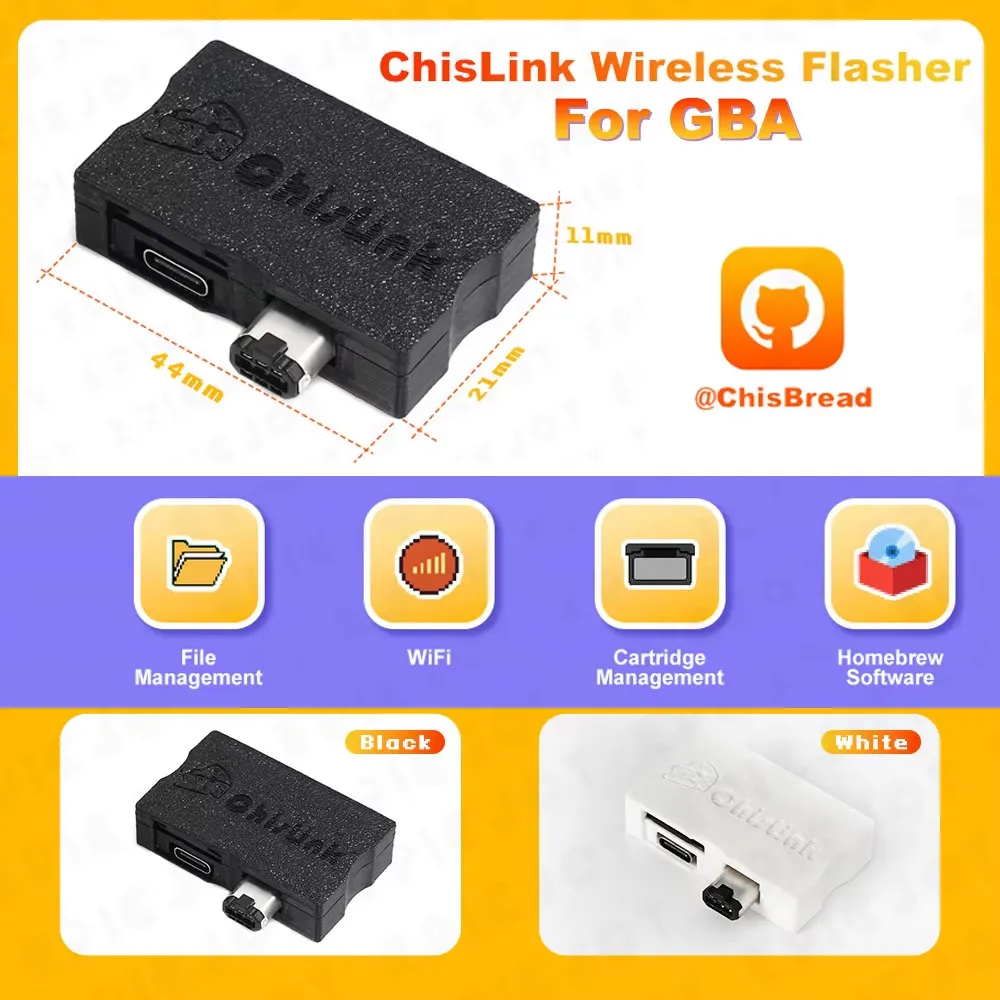 ChisLink Wireless Programmierer für GBA/GBA SP/Analog Taschenunterstützung 2,4 GHz WiFi NES Emulator ChisLink GBA Transfer Image
