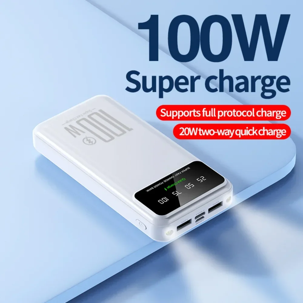 50000 mAh Hohe Kapazität 100 W Schnelllade-Powerbank Tragbares Ladegerät Akku Powerbank für iPhone Huawei Samsung Image