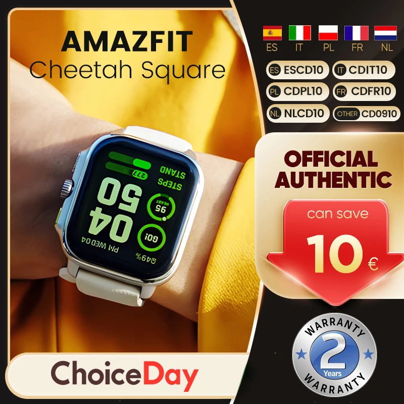 Neue amazfit cheetah square 44mm smartwatch dual-band gps 150 sport modus überwachung herzfrequenz tracking smart watch Image