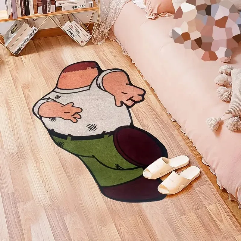VIKAMA Schrulliger Cartoon-Charakter-Teppich, hinten geformter Plüsch, bequemer Wohnzimmer-Kinderspielzimmer-Teppich, Heimdekoration Image