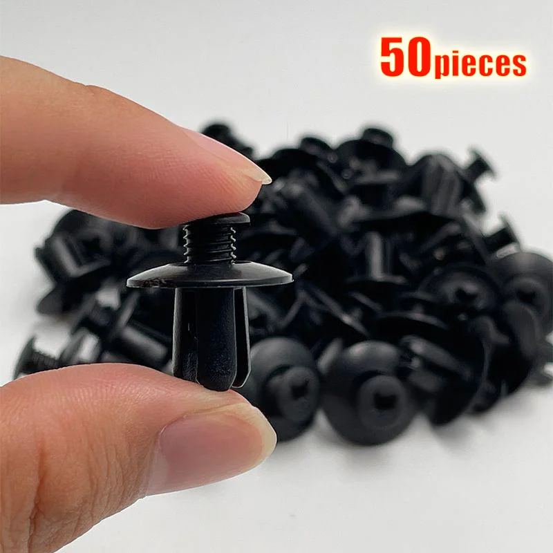 50 Stück Kunststoff-Nietbefestigungen, Schrauben, Auto-Kotflügelschrauben, Stoßstangen-Snap-Nieten, Autozubehör, Kofferraum-Kunststoff-Erweiterungsschrauben