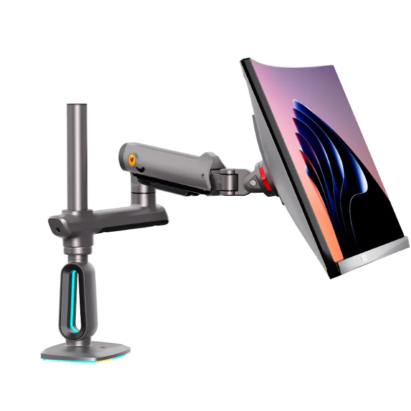 NB G80 L70 F6 E7 mit RGB 32-60-Zoll-Gaming-Monitorhalterung, Roboterarm-Tischhalterung, höhenverstellbarer Bildschirmständer, drehbarer Aluminium-Klemmhalter mit Ösen. Image