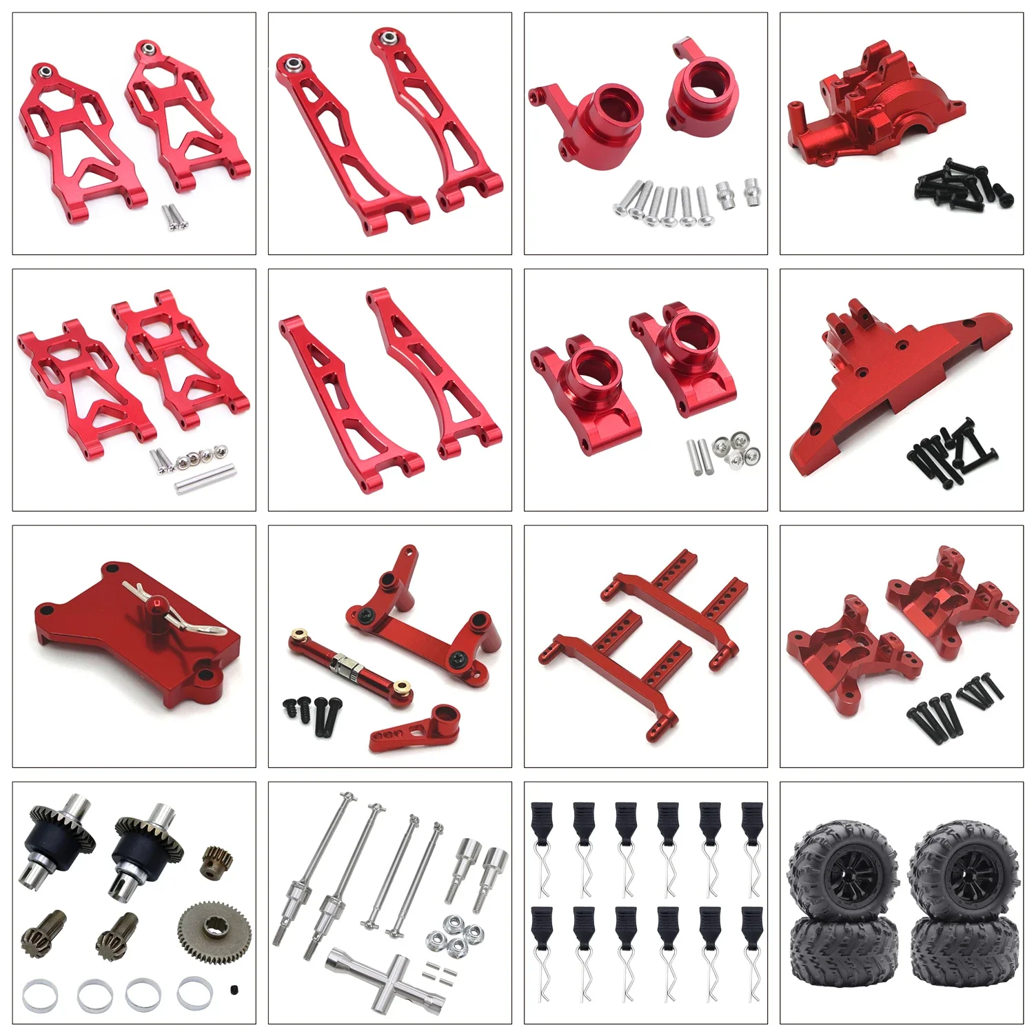 SCY Metall Vorne Hinten Suspension Getriebe Radnaben Shock Tower Lenkung Antriebswelle CVD Für SCY16101,16102Pro,16104,JJRC C8805 Q130 Image