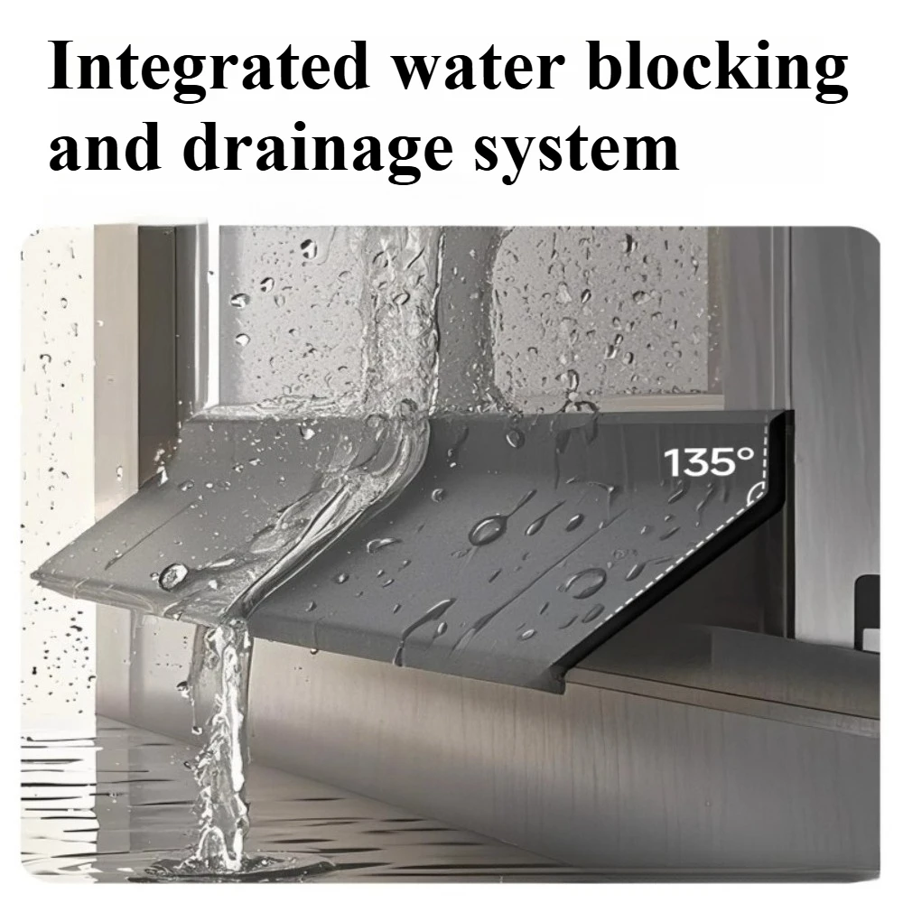 1 m wasserdichter Streifen mit Fensterkante, Glastür-Dichtung, Balkon, Schiebetür, winddicht, schalldicht, selbstklebender Dichtungsstreifen für Zuhause Image