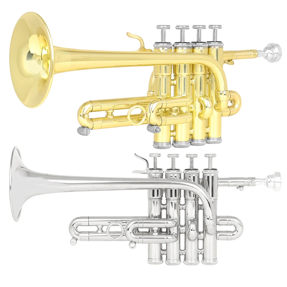 SLADE Professionelle Bb-Tuning-Trompete, Musikgradierung, spezialisierte Trompete, Blechblasinstrument, Trompete mit Zubehör ﻿ Image